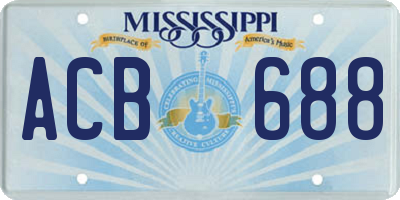 MS license plate ACB688
