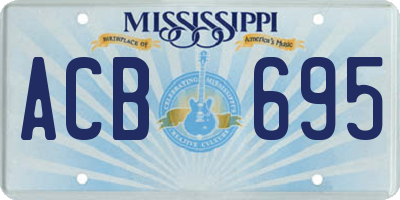 MS license plate ACB695