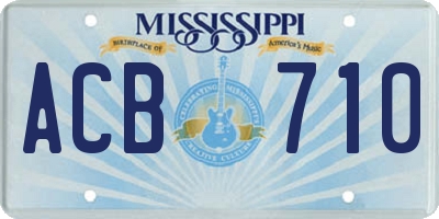 MS license plate ACB710