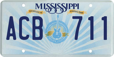 MS license plate ACB711