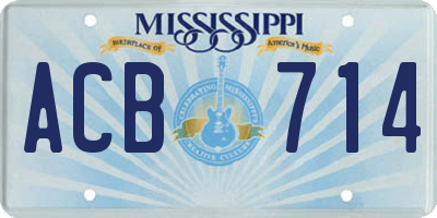 MS license plate ACB714