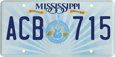 MS license plate ACB715