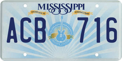 MS license plate ACB716