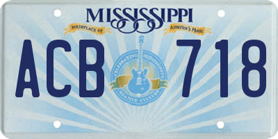 MS license plate ACB718
