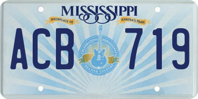 MS license plate ACB719