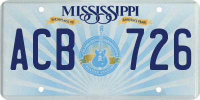 MS license plate ACB726