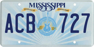 MS license plate ACB727