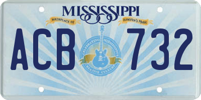 MS license plate ACB732