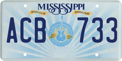 MS license plate ACB733
