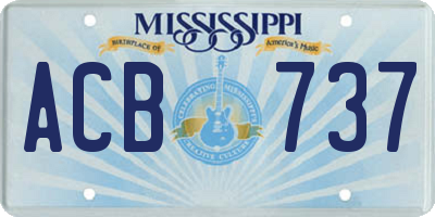 MS license plate ACB737