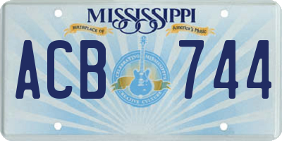 MS license plate ACB744
