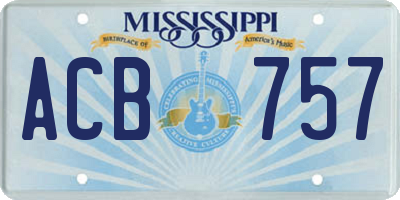 MS license plate ACB757