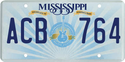 MS license plate ACB764