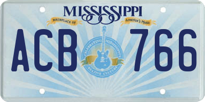 MS license plate ACB766