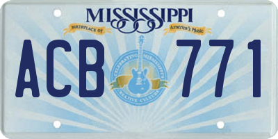 MS license plate ACB771