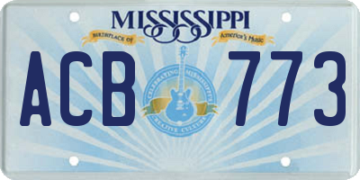 MS license plate ACB773