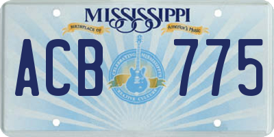 MS license plate ACB775