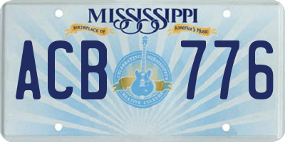 MS license plate ACB776