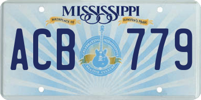 MS license plate ACB779