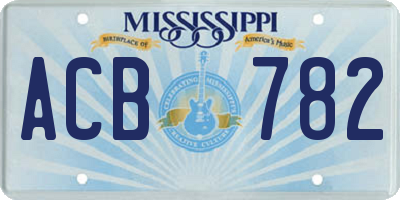 MS license plate ACB782