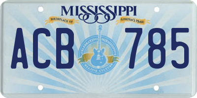 MS license plate ACB785