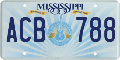 MS license plate ACB788