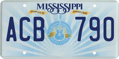 MS license plate ACB790