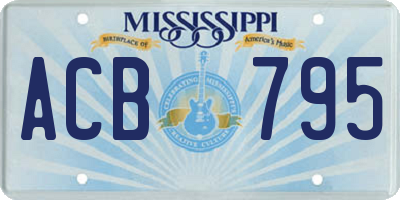 MS license plate ACB795