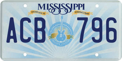 MS license plate ACB796