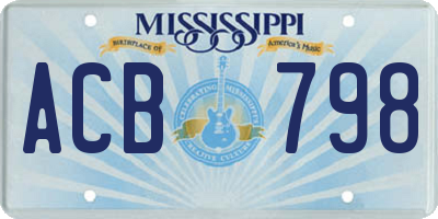 MS license plate ACB798