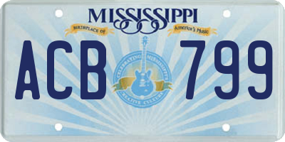 MS license plate ACB799