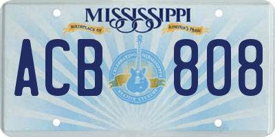 MS license plate ACB808
