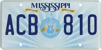 MS license plate ACB810