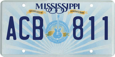 MS license plate ACB811