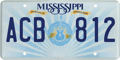 MS license plate ACB812