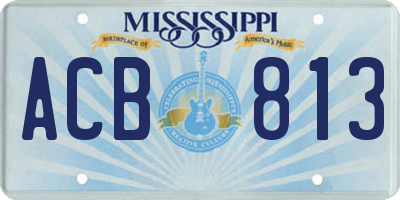 MS license plate ACB813