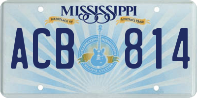 MS license plate ACB814