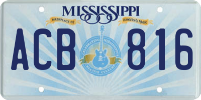 MS license plate ACB816