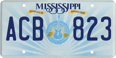 MS license plate ACB823