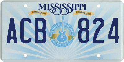 MS license plate ACB824