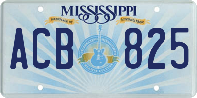 MS license plate ACB825