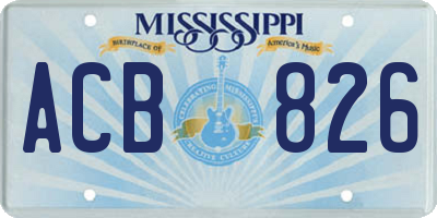 MS license plate ACB826
