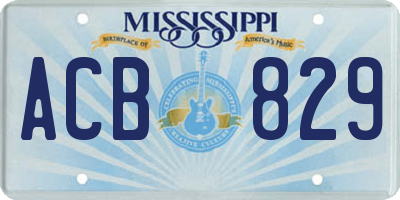 MS license plate ACB829