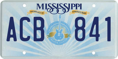 MS license plate ACB841