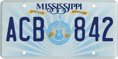 MS license plate ACB842