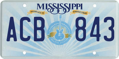 MS license plate ACB843