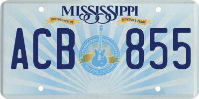 MS license plate ACB855