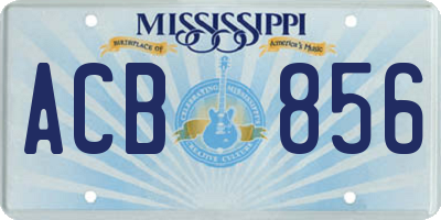 MS license plate ACB856