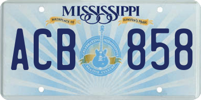 MS license plate ACB858