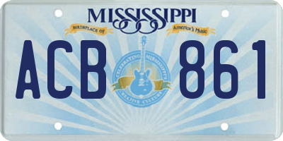 MS license plate ACB861